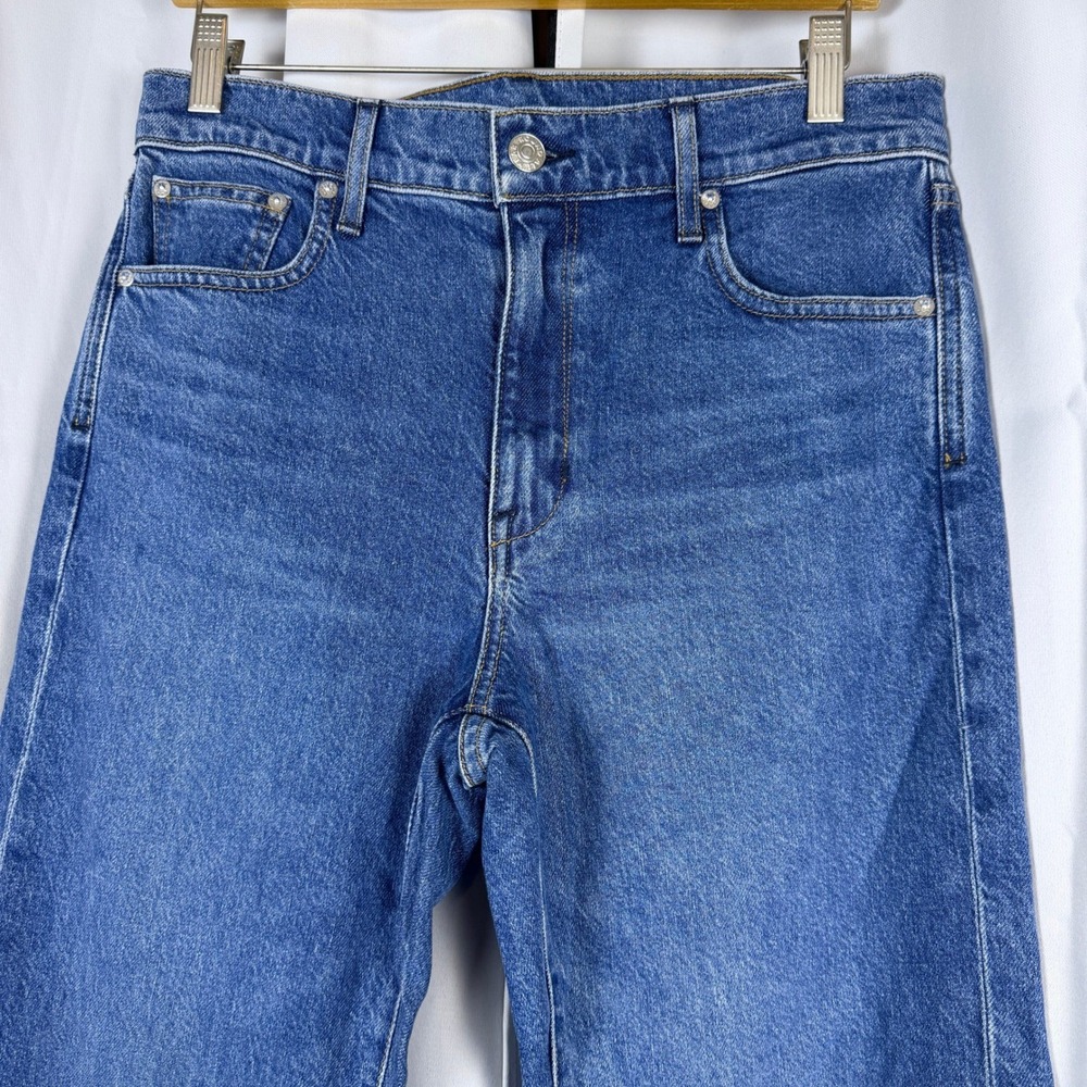 AYR The LaLa High Rise Straight Leg Jeans Medium Wash Blue Size 30S Made in LA